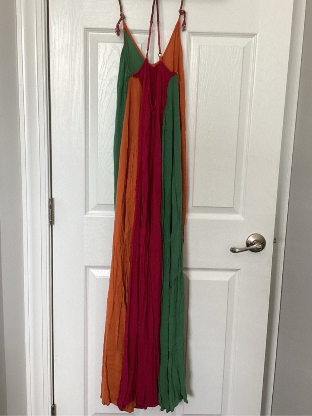 Free People Colorblock Maxi Dress with pockets in Orange, Fuchsia, Teal
